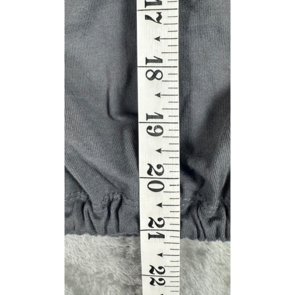 Eri‎ + Ali Top Womens Medium Gray Side Tie Cinched Hem Cotton Blouse - Picture 3 of 9